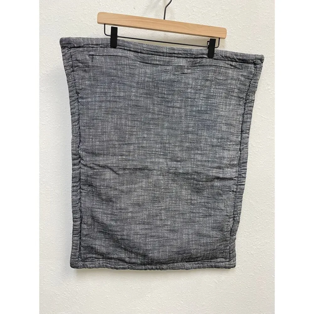 Beddy's Oliver Luxe Gray Textured Cotton Set 2 zippered Quilted Standard Shams